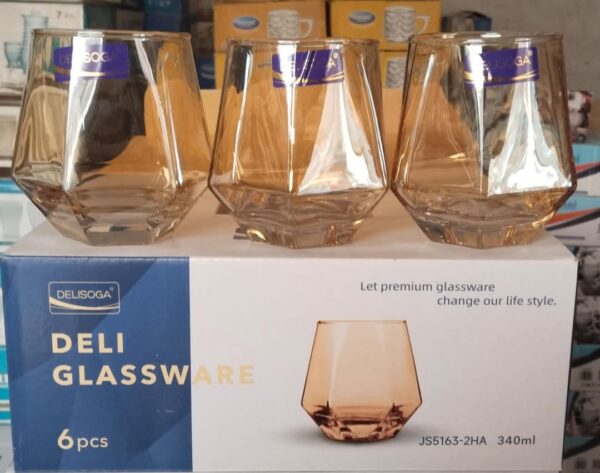 6pc glass set brown colour